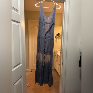 Free people size xs button up maxi dress sleeveless boho